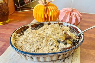Spiced Halloween Maple Apple Crumble