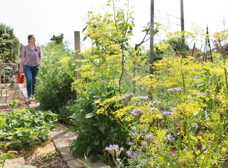 Kate Bradbury in the garden