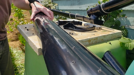 Drill holes in the guttering