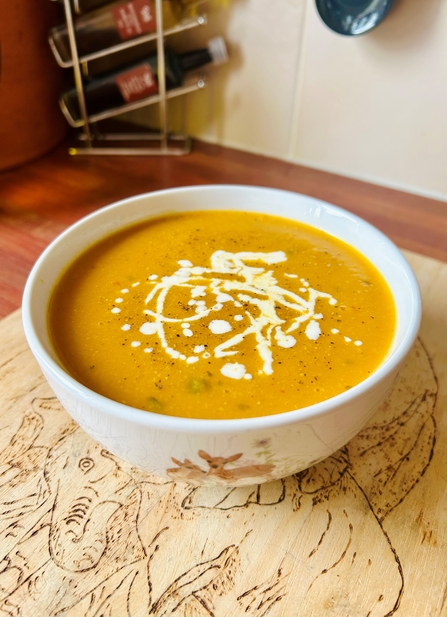 Roasted Butternet Squash Soup in a bowl