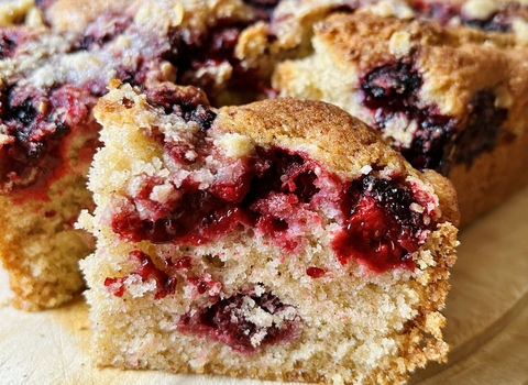 Spiced Blackberry Crumble Cake