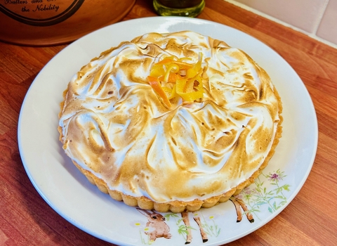 a tarte au citron on a plate
